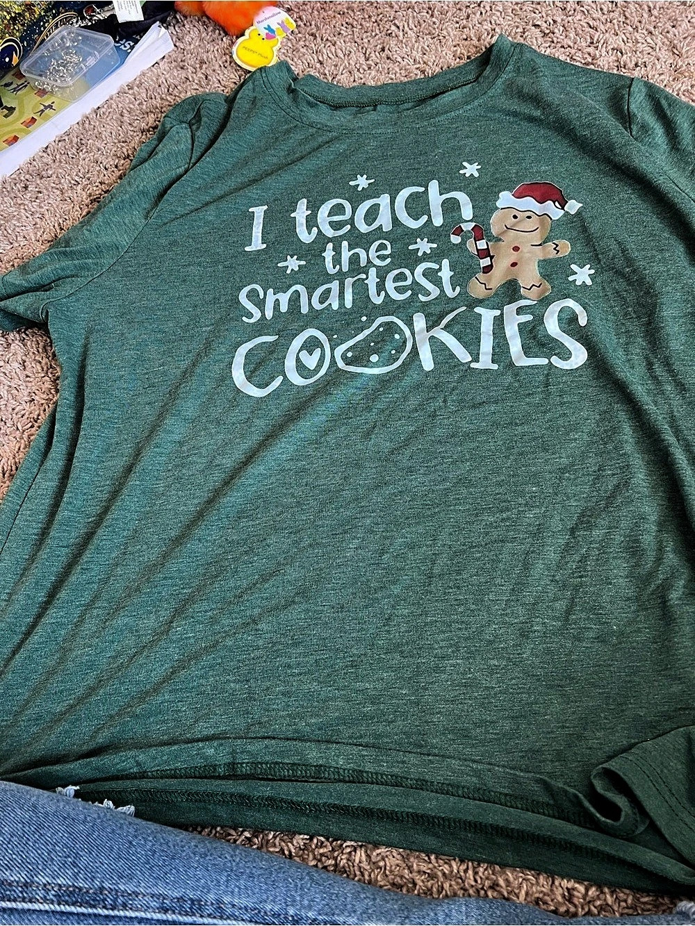 Graphic Christmas Cookies Tee 2XL Green